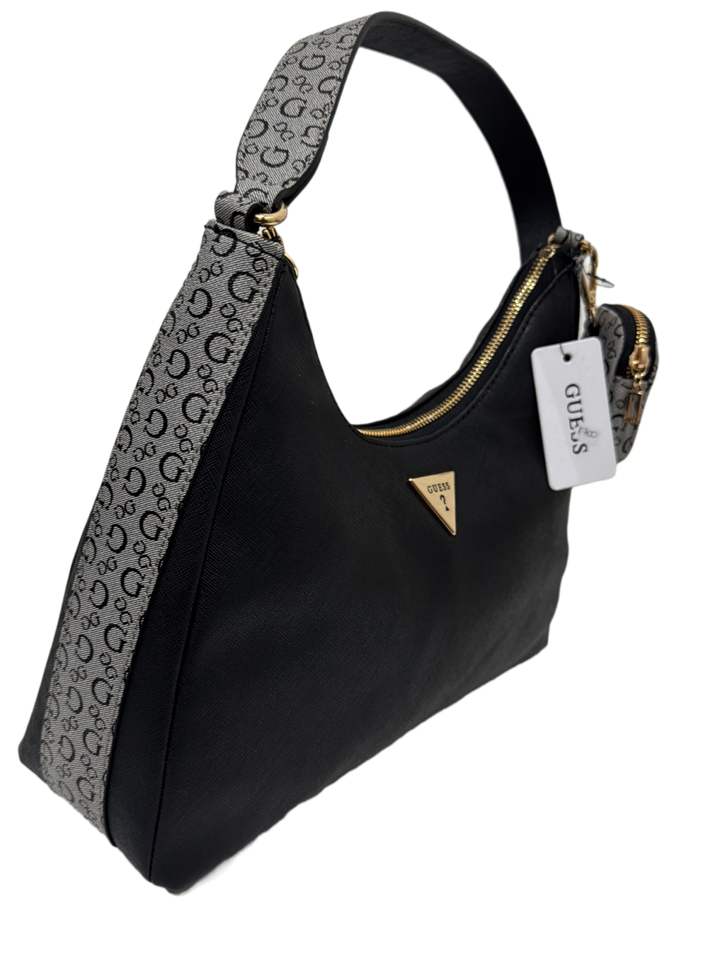 Bolso Negro Con Gris Guess