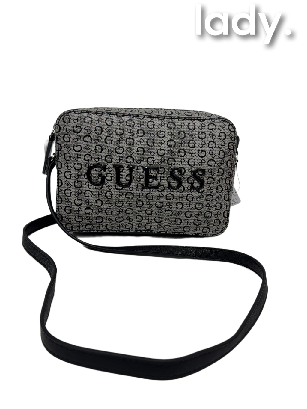 Bolso de Mano Guess Gris con Negro