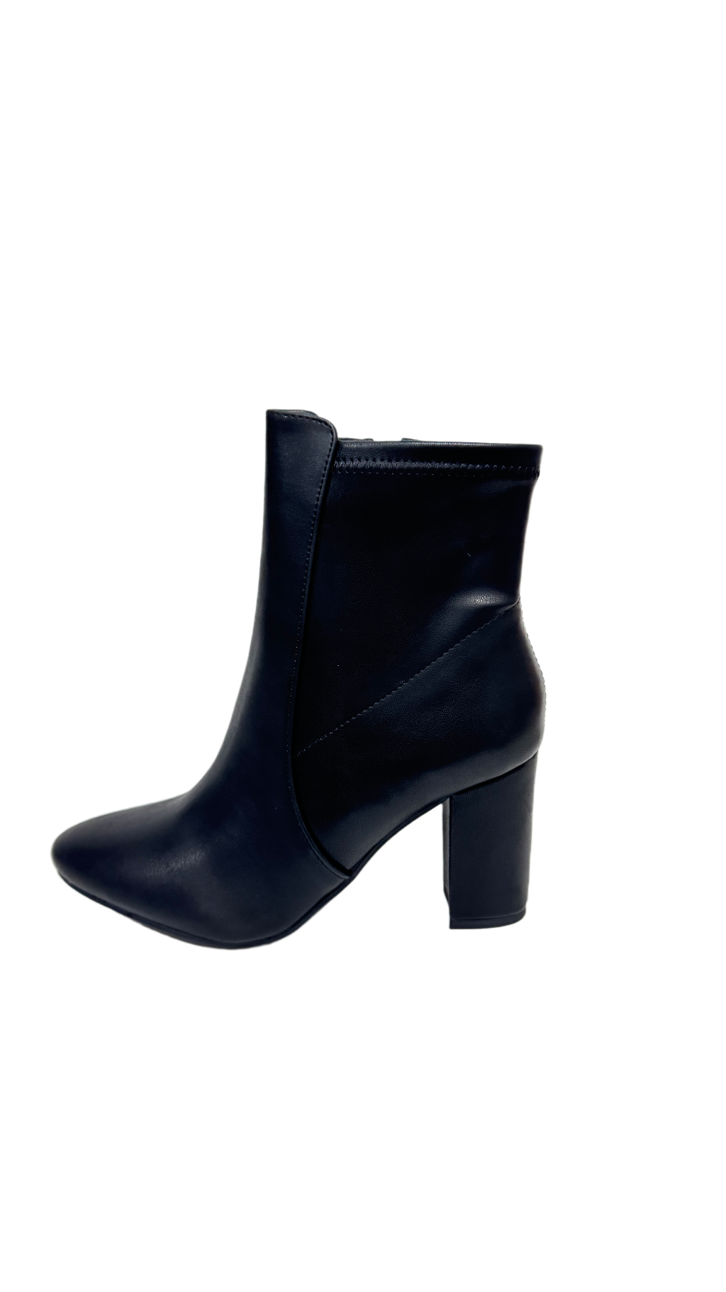 Botin Negro de Vinipiel con Cierre Lateral