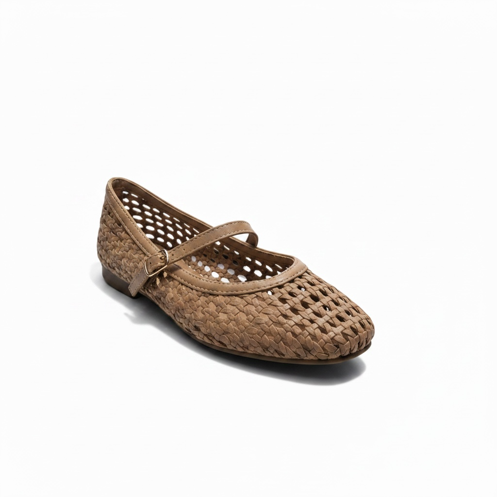 Zapatillas de Malla en Color Nude con Correa