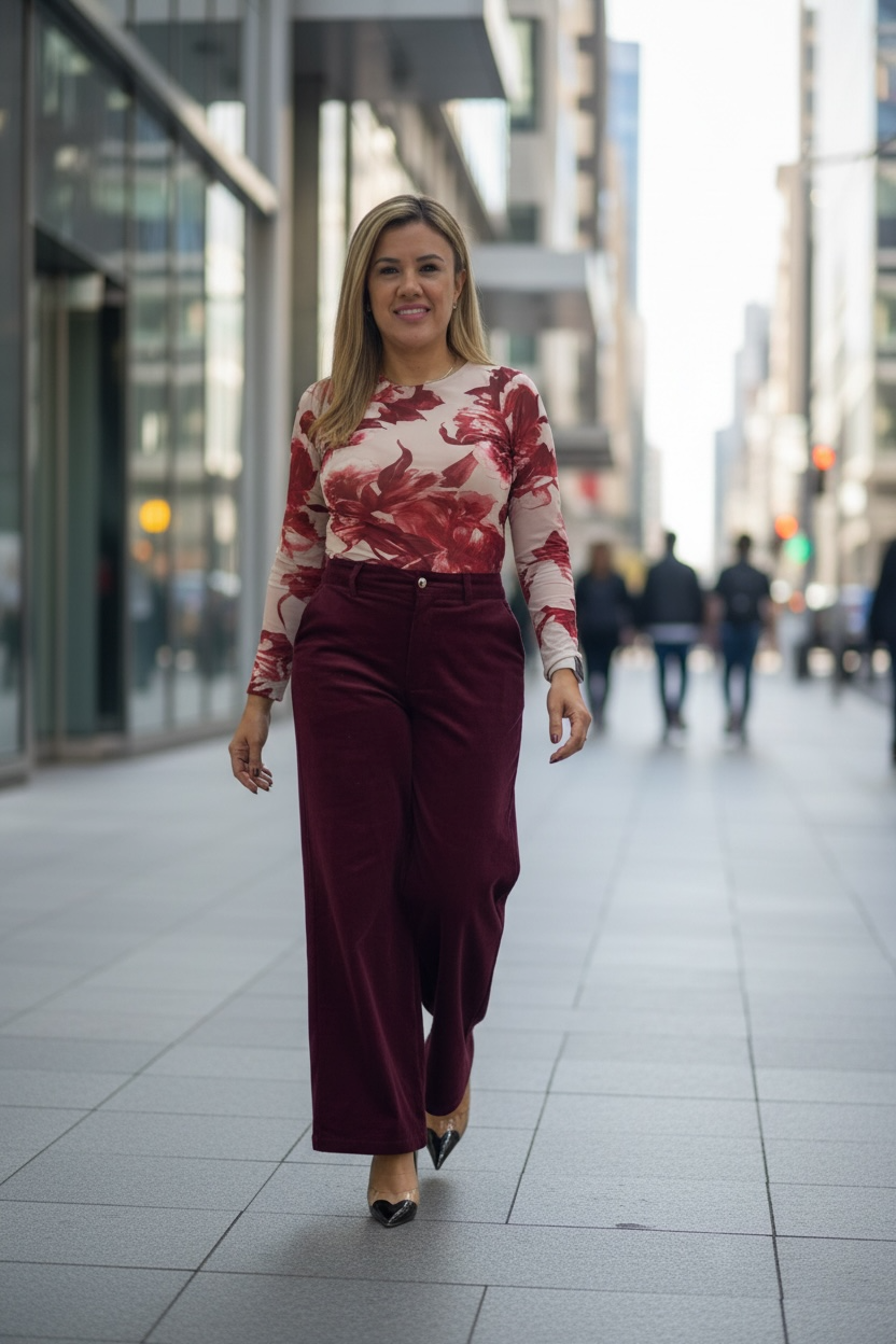 Blusa Blanca-Rosa a Estampada Flores de Mesh