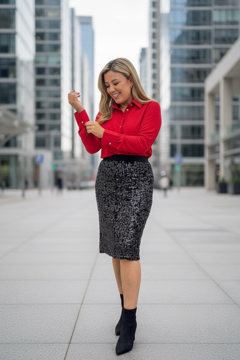 Camisa Roja de Manga Larga
