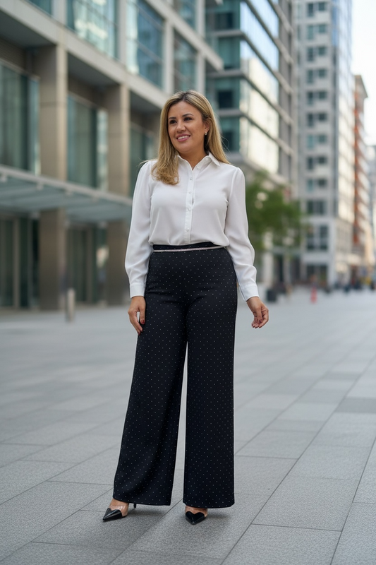 Camisa Blanca con Aplicaciones de Perlas