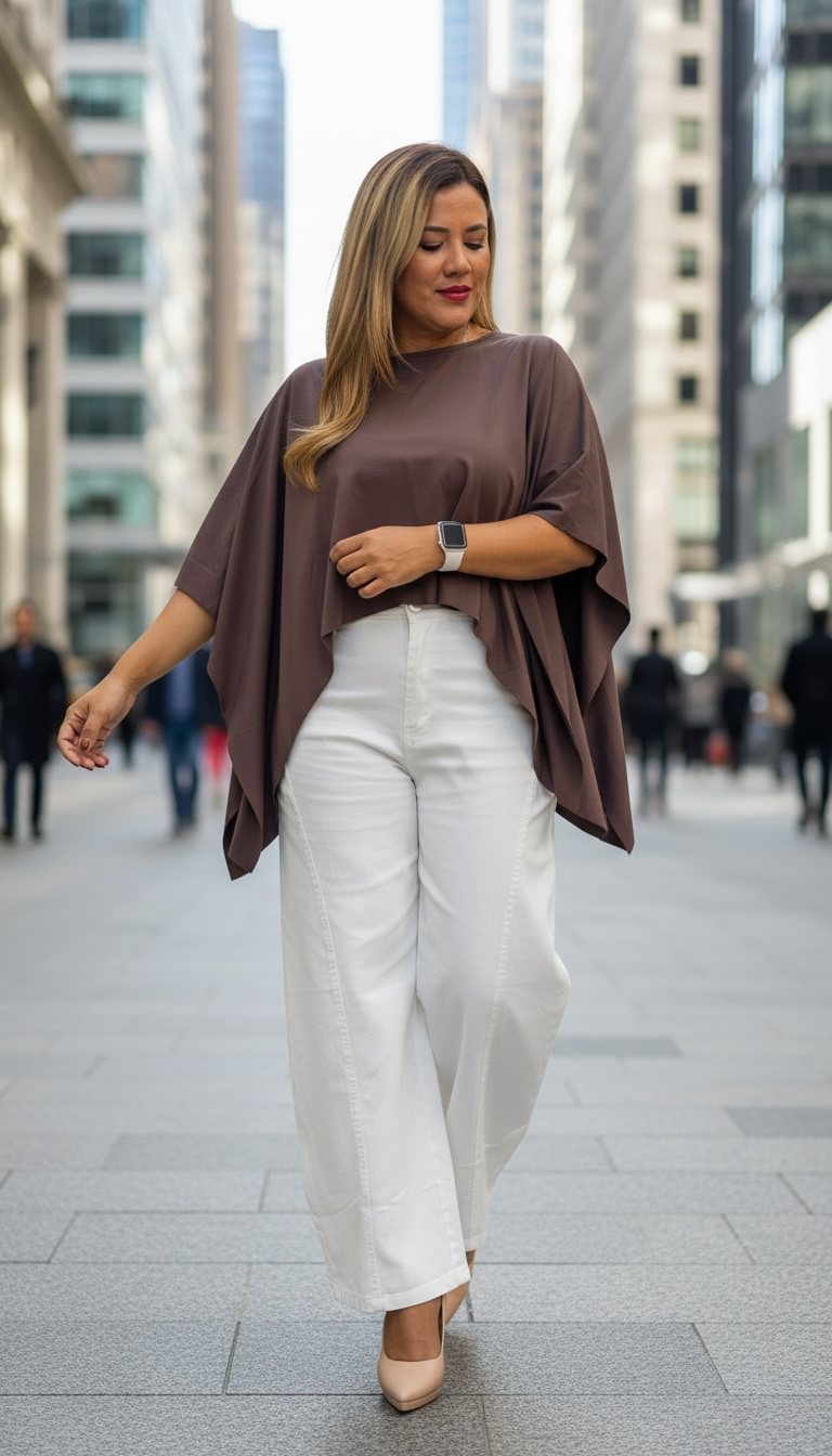 Blusa Color Chocolate Tipo Capa