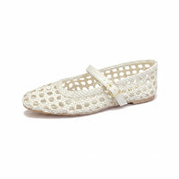Huaraches Color Cream de Piso con Trenzado