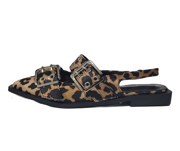 Zapatilla de Piso Estampado Animal Print con Correas