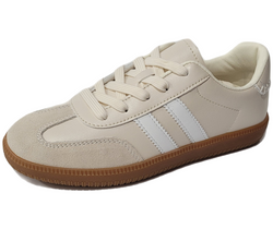 Tenis Beige Casual con Rayas