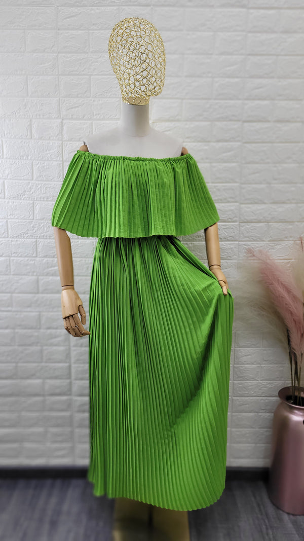 Vestido Straple de Tablones Color Verde