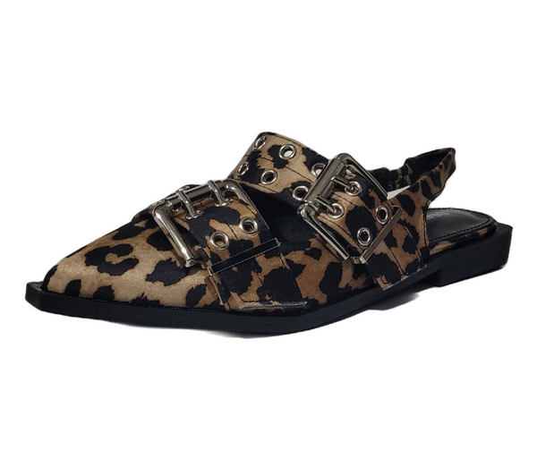 Zapatilla de Piso Estampado Animal Print con Correas